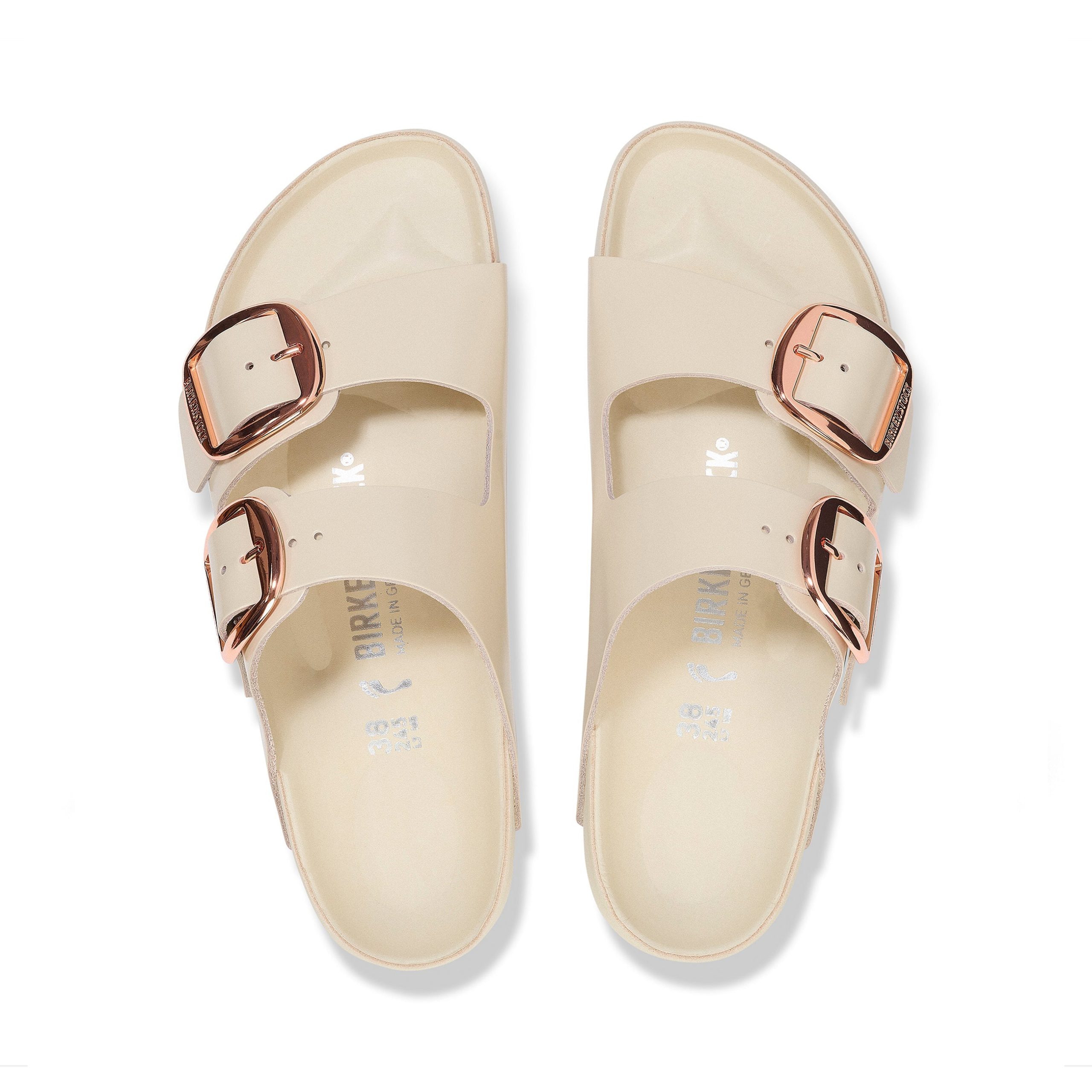Arizona Big Buckle Exquisite High Shine Ecru Natural Leather Patent - Image 3