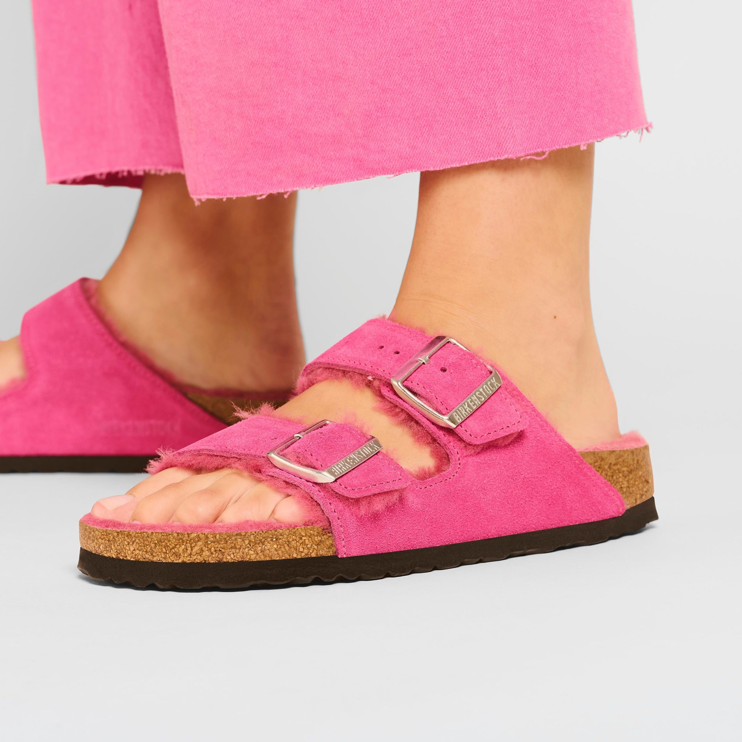 Arizona Shearling Fuchsia Tulip Suede Leather/Shearling - Image 6