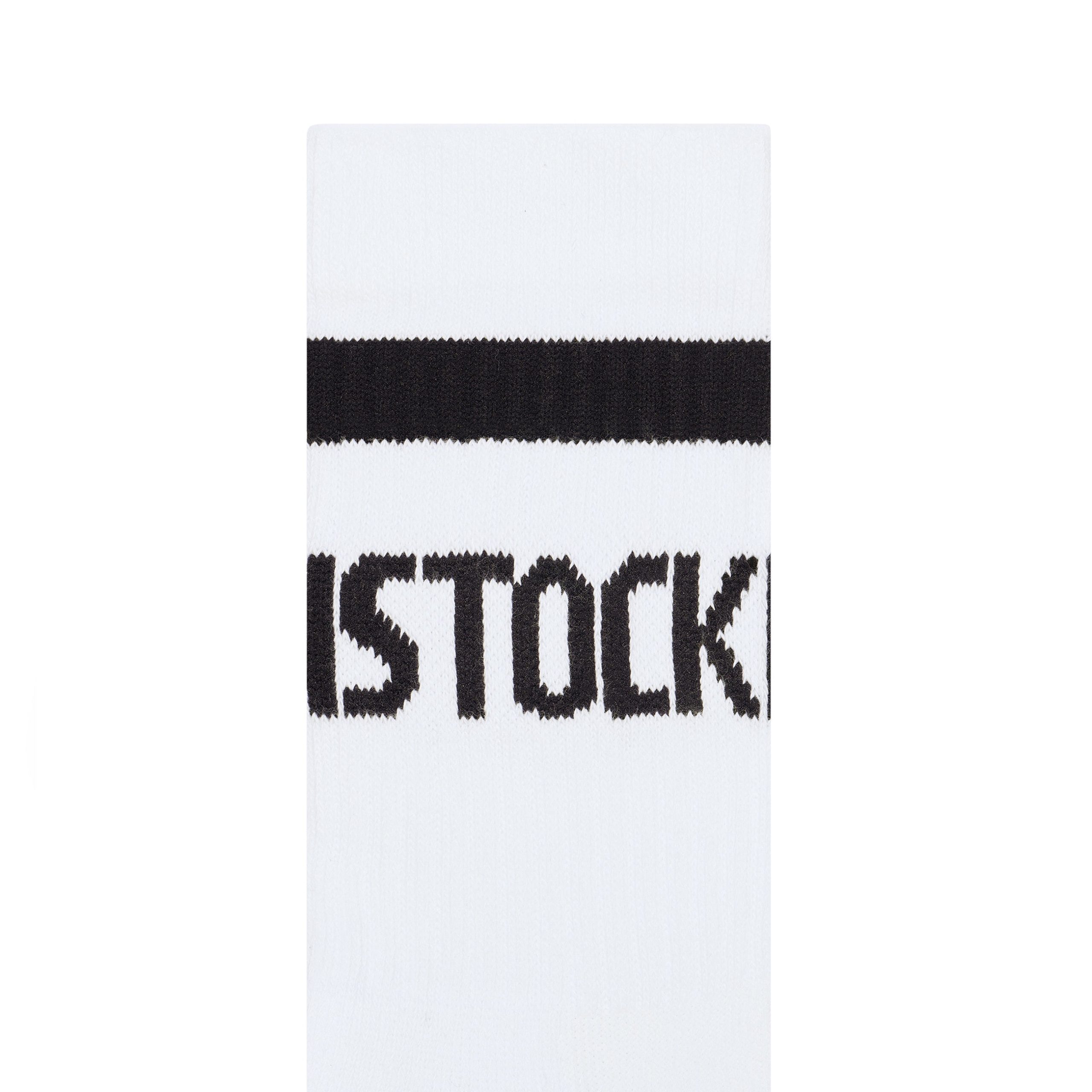 Cotton Crew Stripe Socks White/Black - Image 2