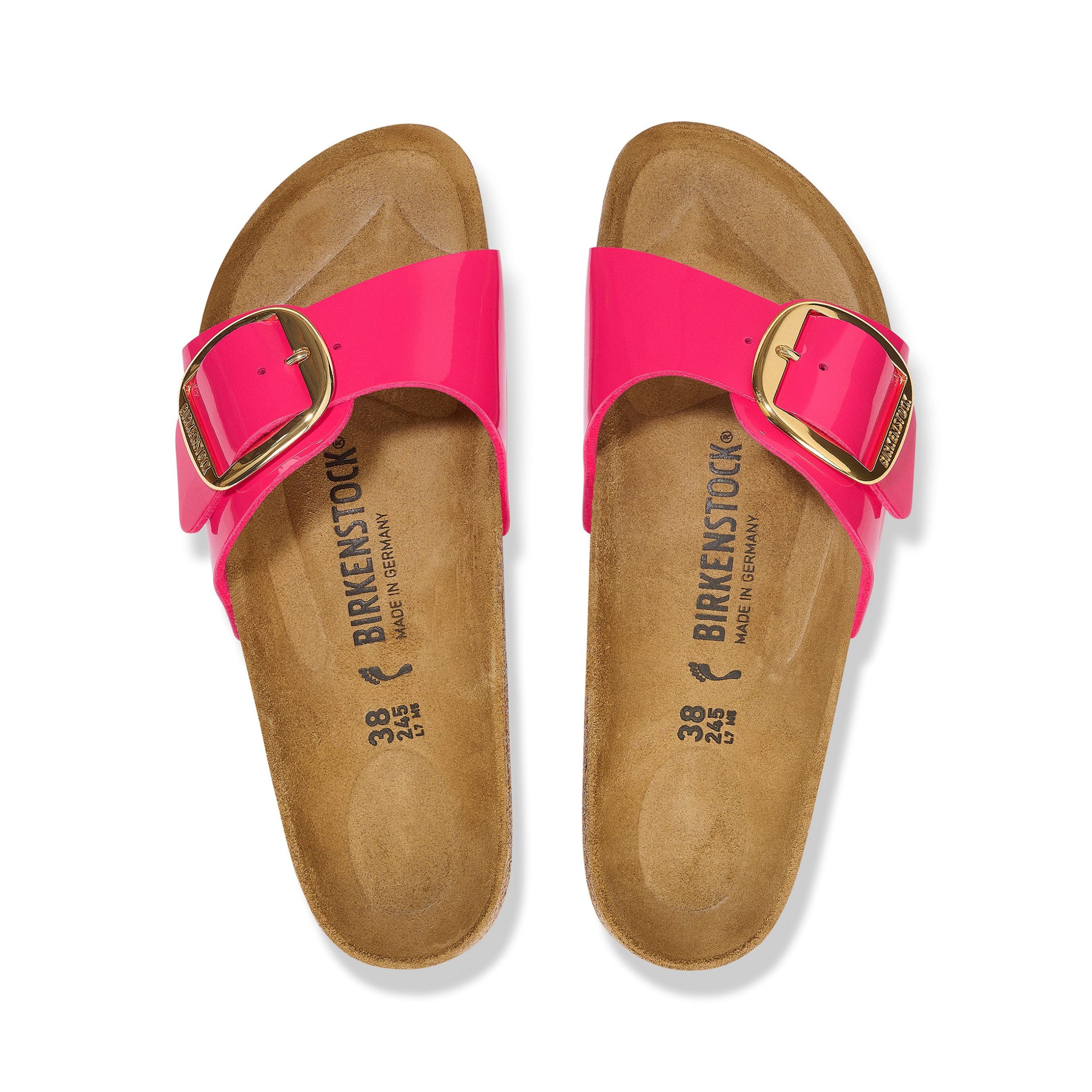 Madrid Big Buckle Patent Fuchsia Fusion Birko-Flor - Image 3