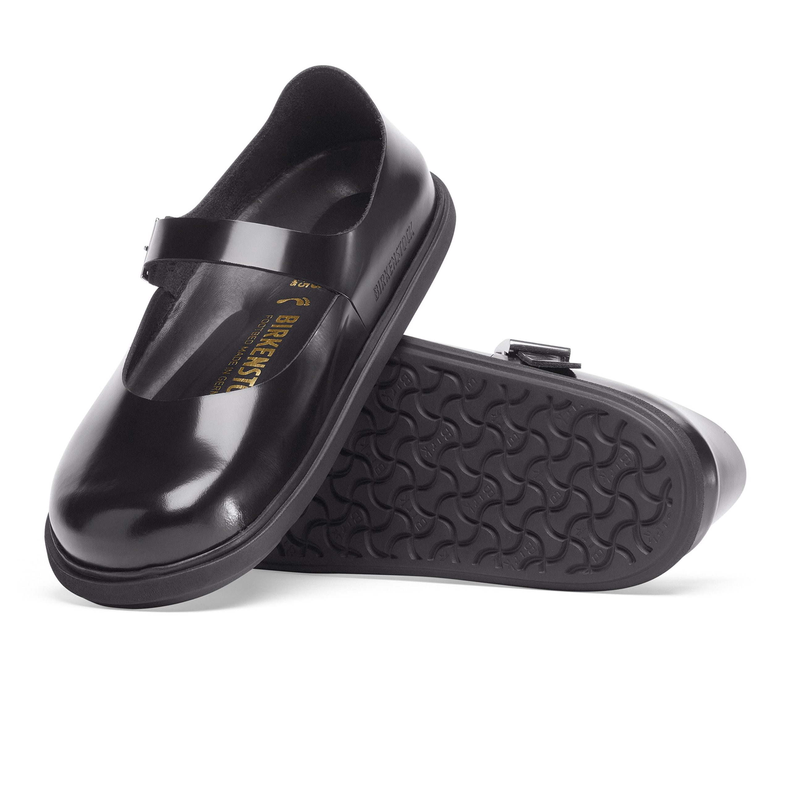 Mantova Droplet Buckle High Shine Black Natural Leather Patent - Image 4