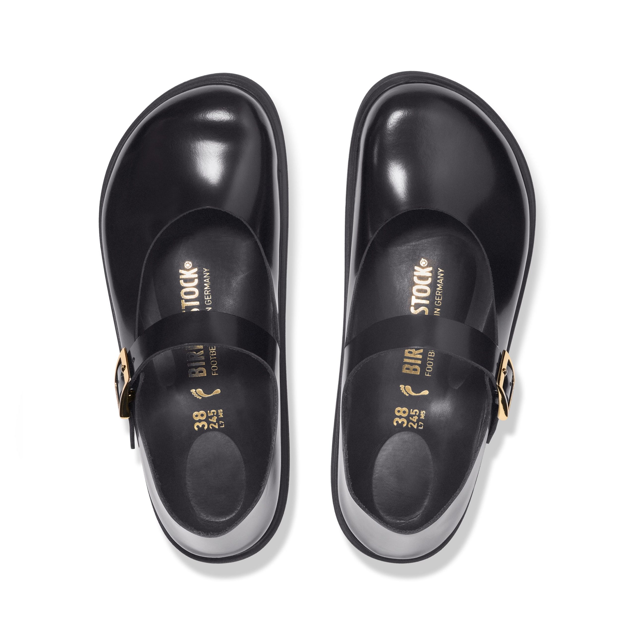 Mantova Droplet Buckle High Shine Black Natural Leather Patent - Image 3